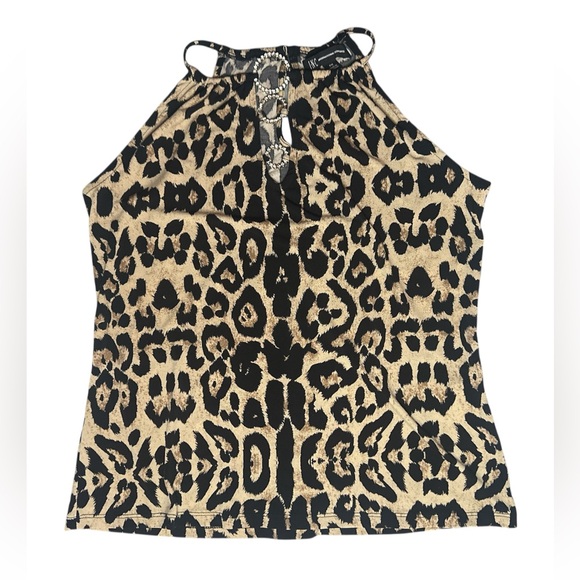 INC International Concept EUC Leopard Print Halter Top - Picture 3 of 5